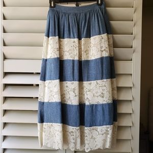 Alice + Olivia maxi skirt - Lace & Denim